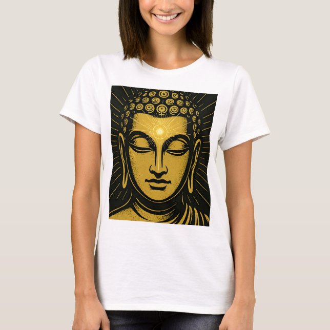 Golden Buddha Third Eye T-Shirt | Spiritual Awaken (Front)