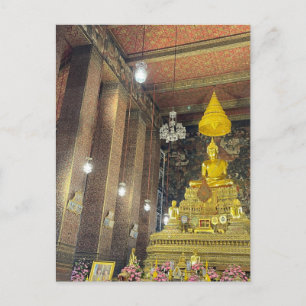 golden buddha wat pho   postcard