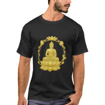 Golden buddha with lotus frame
