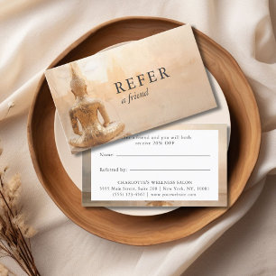 Golden Buddha – Yoga Reiki Salon  Referral Card