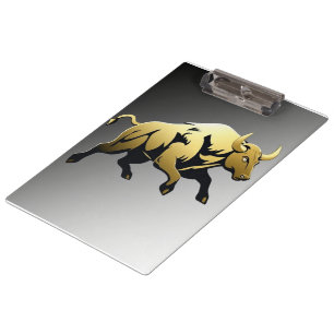 Golden Bull – Strength & Prosperity Emblem Clipboard