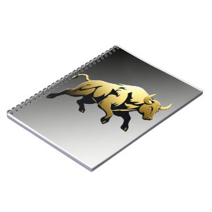 Golden Bull – Strength & Prosperity Emblem Notebook