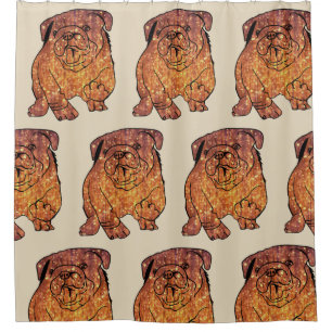 Golden Bulldog French Buldog Shower Curtain