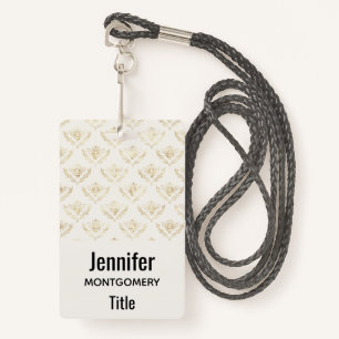 Golden Bumble Bee with a Crown Pattern ID Badge