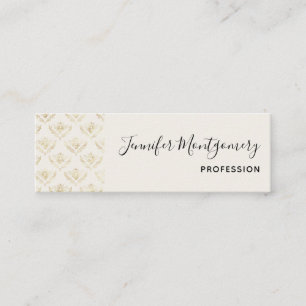 Golden Bumble Bee with a Crown Pattern Mini Business Card