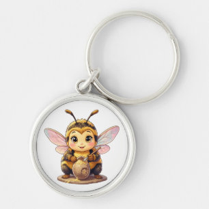 Golden Bumblebee in Bloom Dance.10 Key Ring