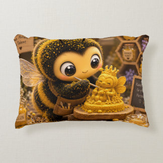 Golden Bumblebee in Bloom Dance.11 Decorative Cushion