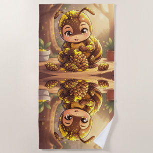 Golden Bumblebee in Bloom Dance.12 Beach Towel