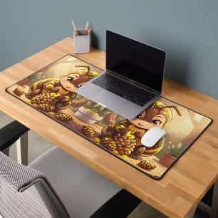 Golden Bumblebee in Bloom Dance.12 Desk Mat