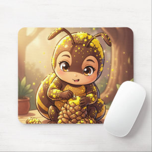 Golden Bumblebee in Bloom Dance.12 Mouse Mat
