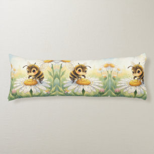 Golden Bumblebee in Bloom Dance Body Cushion