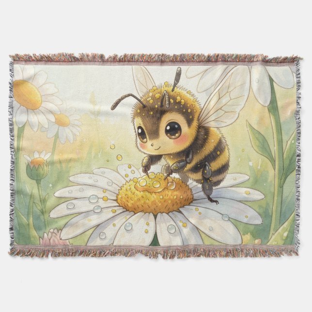 Golden Bumblebee in Bloom Dance Throw Blanket (Front)