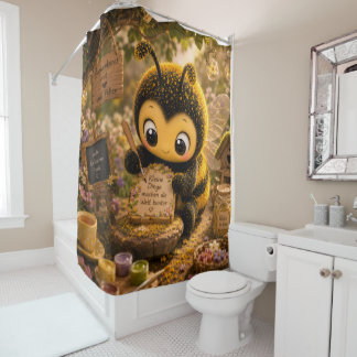 Golden Bumblebee in Flower Dance.10 Shower Curtain