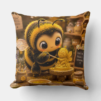 Golden Bumblebee in Flower Dance.12 Cushion