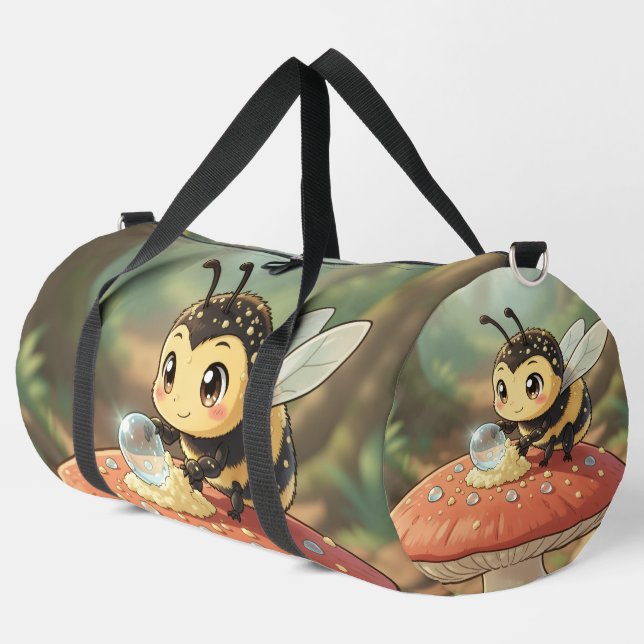 Golden Bumblebee in Flower Dance  Duffle Bag (Left Corner)