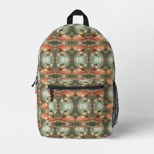 Golden Bumblebee in Flower Dance Printed Backpack