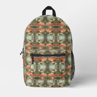 Golden Bumblebee in Flower Dance Printed Backpack