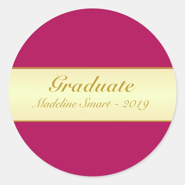 Golden & Burgundy Graduate Sticker (Front)