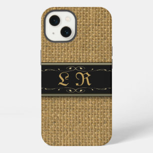 Golden Burlap iPhone 6 Custom Monogram Case