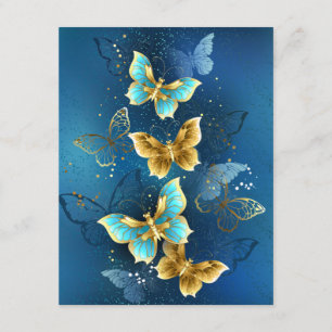 Golden butterflies advice card