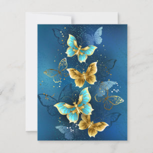 Golden butterflies advice card