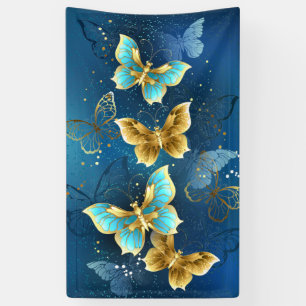 Golden butterflies banner