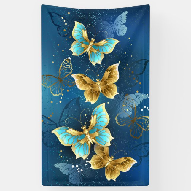 Golden butterflies banner (Vertical)