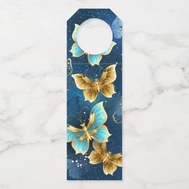 Golden butterflies bottle tag (Front)