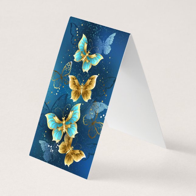 Golden butterflies business card (Back)