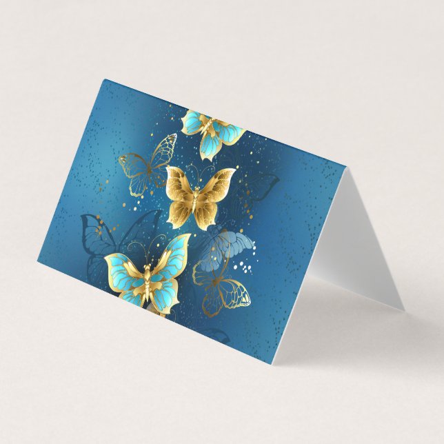 Golden butterflies business card (Front)