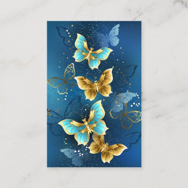 Golden butterflies business card (Front)