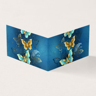 Golden butterflies business card