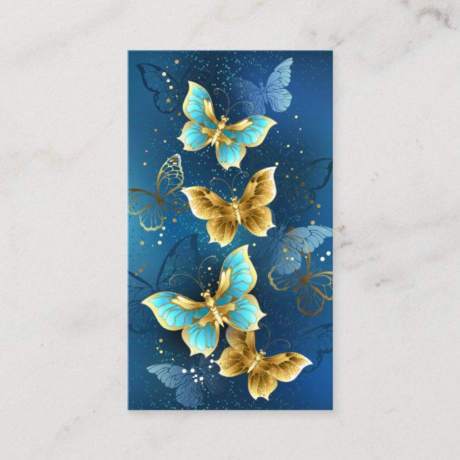 Golden butterflies business card (Front)