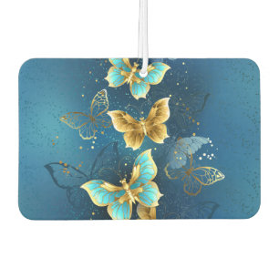 Golden butterflies car air freshener