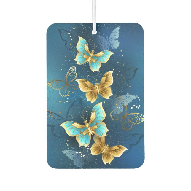 Golden butterflies car air freshener (Front)