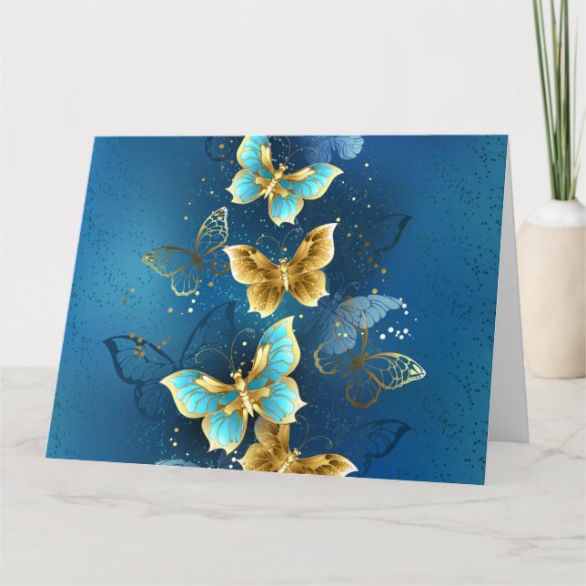 Golden butterflies card (Front)