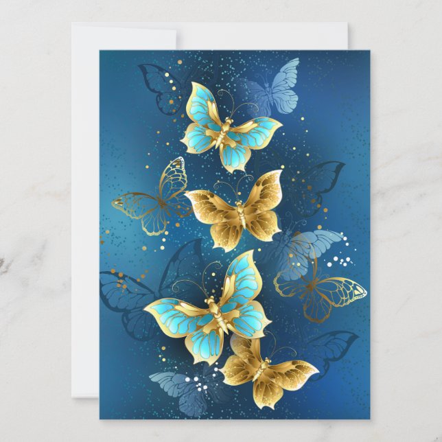 Golden butterflies card (Front)