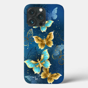 Golden butterflies iPhone 13 pro case