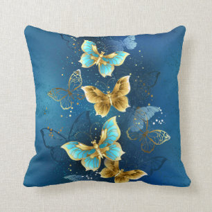 Golden butterflies cushion