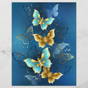 Golden butterflies custom letterhead