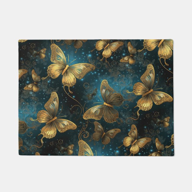 Golden Butterflies Door Mat (Front)