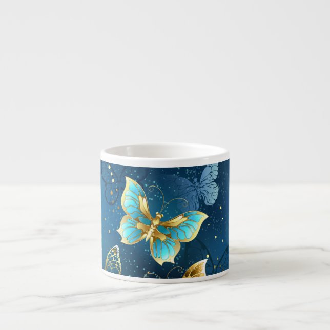 Golden butterflies espresso cup (Front)
