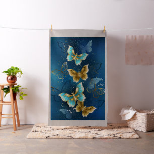 Golden butterflies fabric