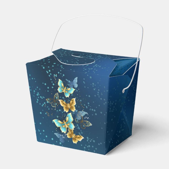 Golden butterflies favour box (Front Side)