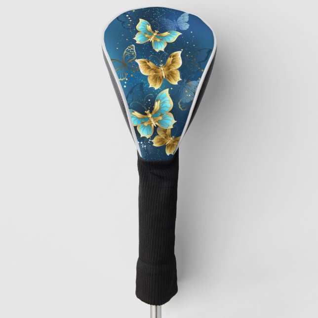 Golden butterflies golf head cover (Front)