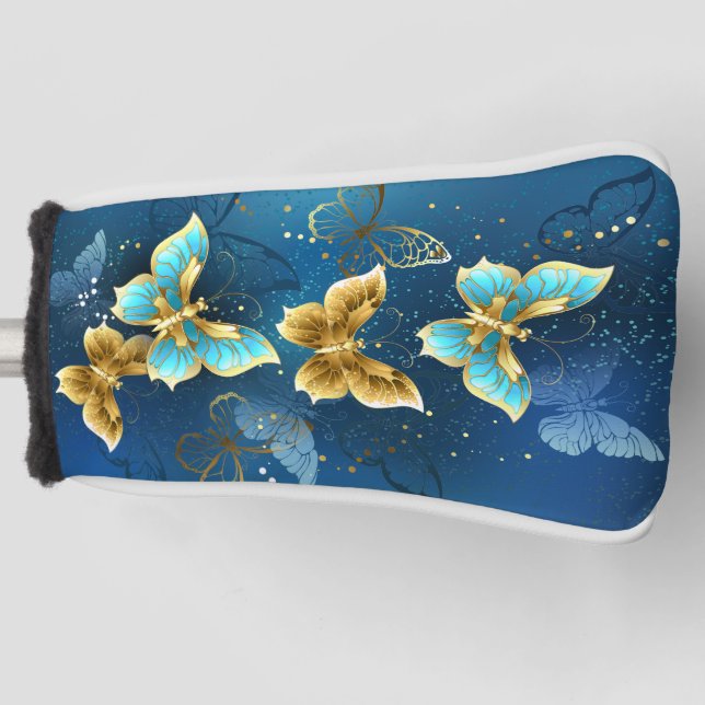 Golden butterflies golf head cover (Front)