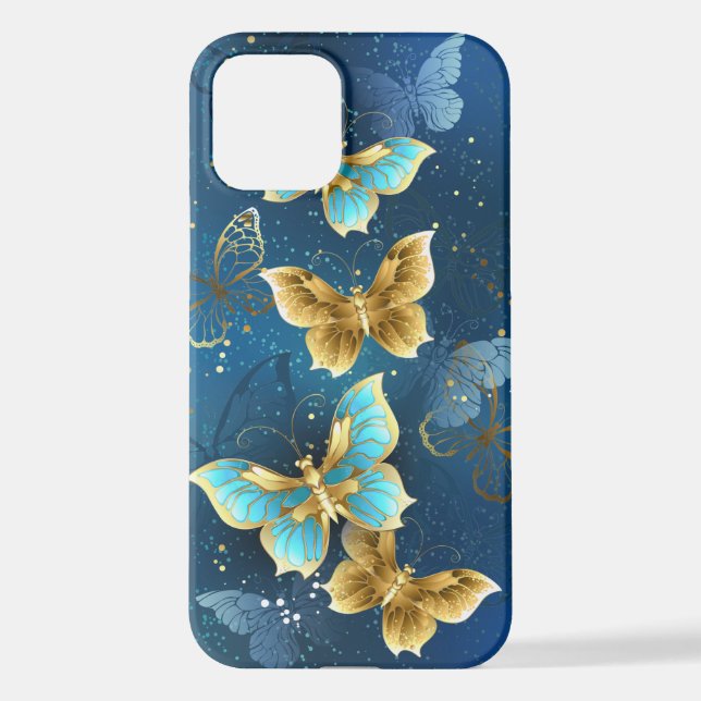 Golden butterflies iPhone case (Back)