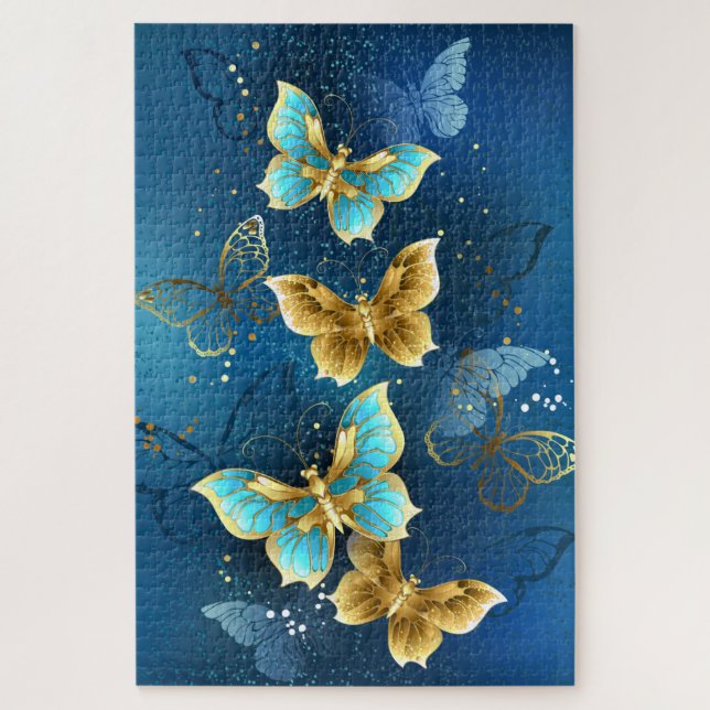 Golden butterflies jigsaw puzzle (Vertical)