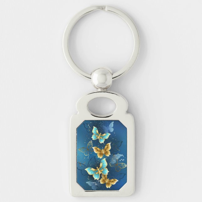 Golden butterflies key ring (Front)