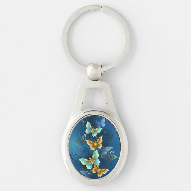 Golden butterflies key ring (Front)